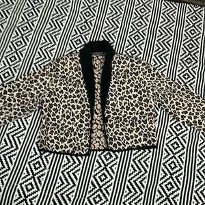 Vintage New IdentityWomen’s  Leopard Print Cropped Jacket